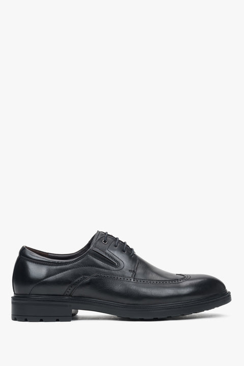 Men's Black Brogues made of Genuine Leather Estro ER00116120