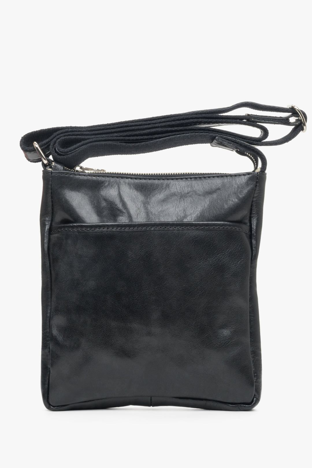 Men's Small Black Leather Shoulder Bag Estro ER00102568.