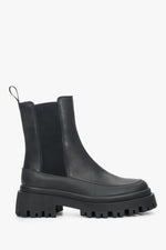 Women's Black Platform Ankle Boots made of Genuine Leather Estro ER00110197.