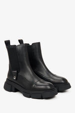 Women's Black Chelsea Boots made of Genuine Leather Estro ER00112008.