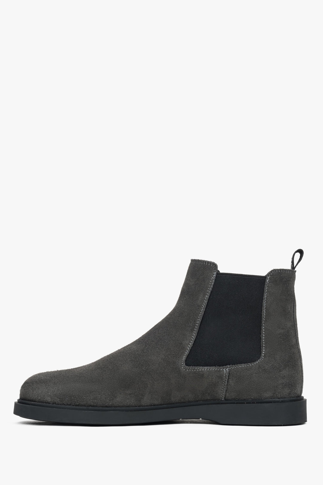 Grey velour chelsea boots for men Estro - shoe profile