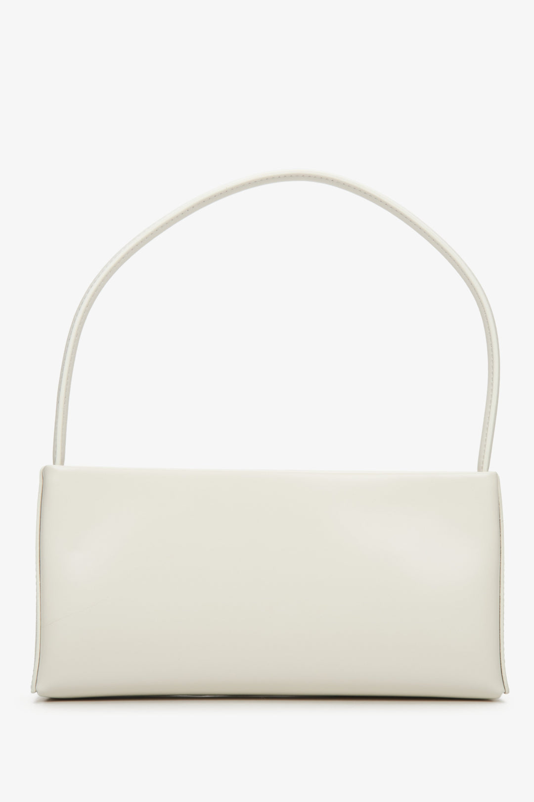 Light beige leather women's handbag - reverse.