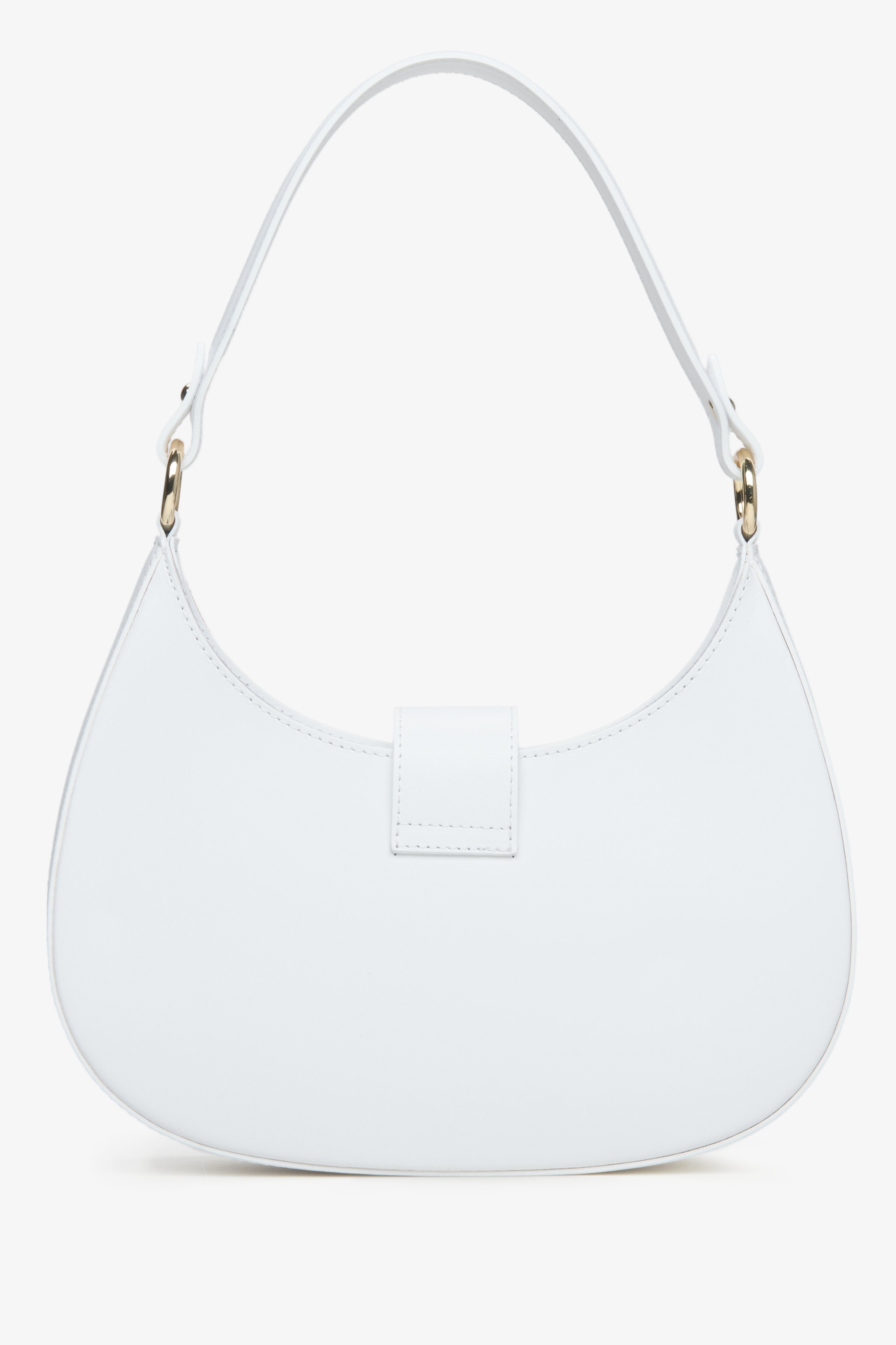 Estro women's leather handbag in white colour - reverse side.