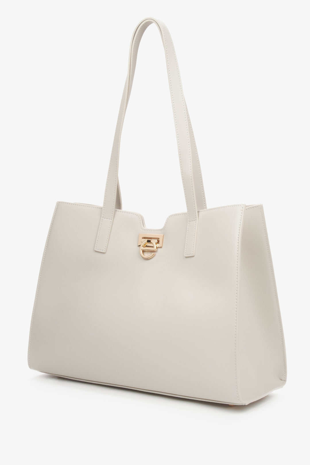 Women's light beige shopper bag by Estro.