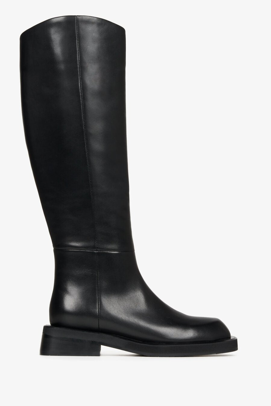 Women's Black High Boots made of Genuine Leather Estro ER00112104.