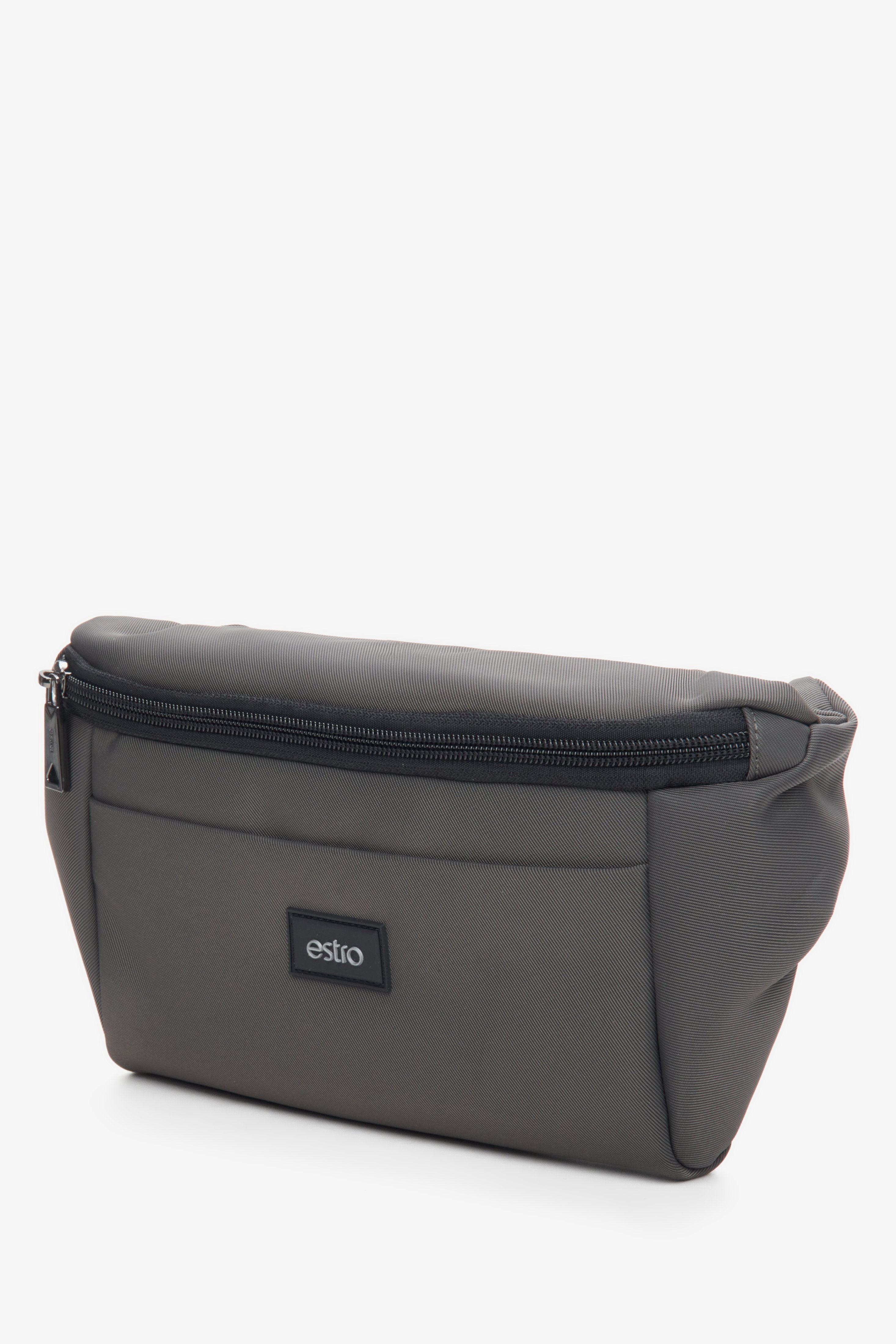 Spacious men's dark grey waist bag by Estro.