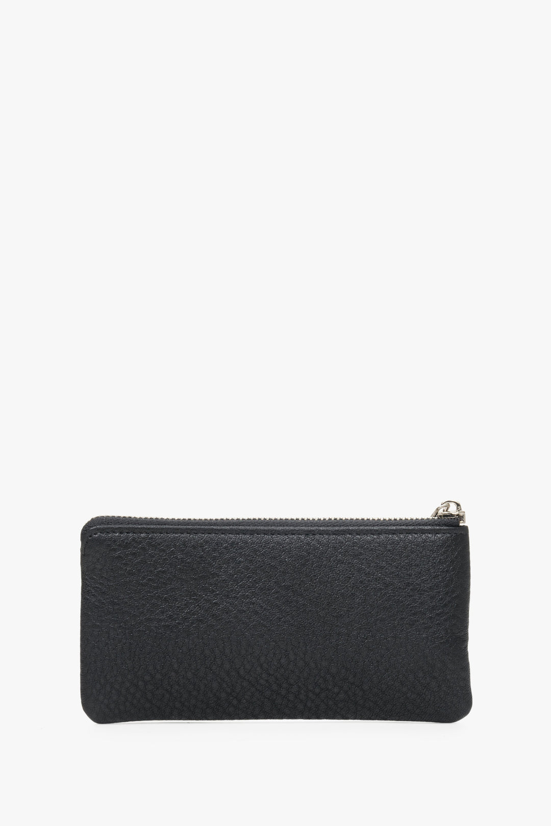 A black Estro leather key case - reverse.