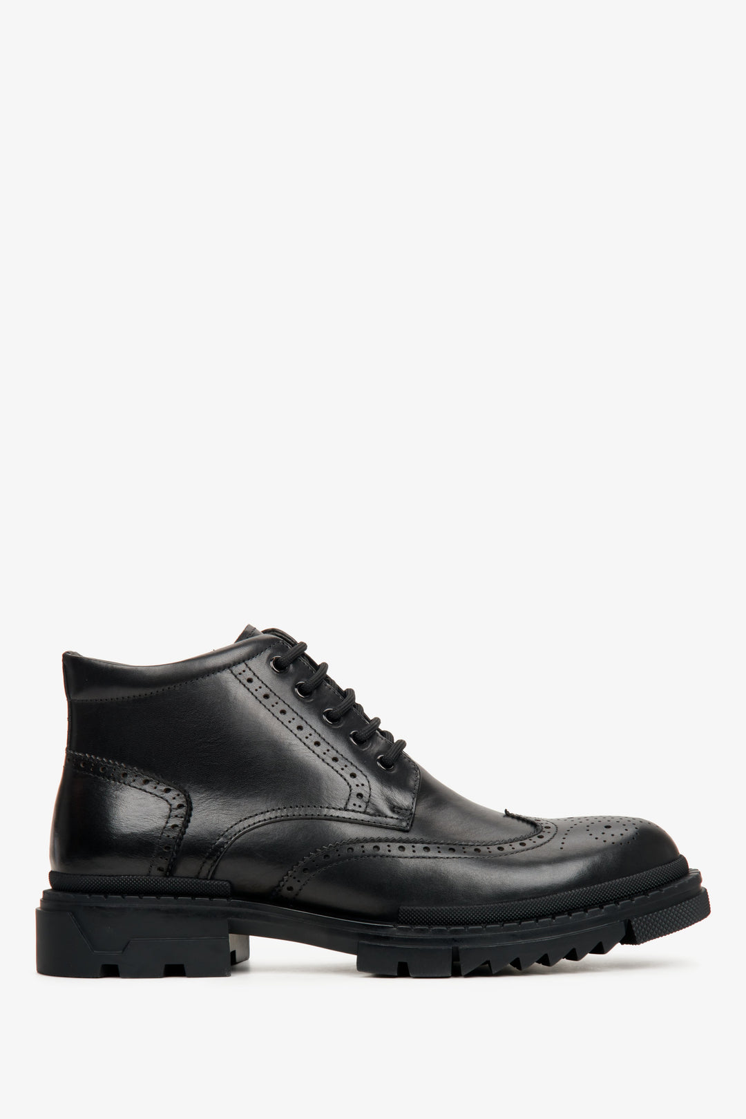 Men's Black Ankle Boots made of Genuine Leather Estro ER00112248.