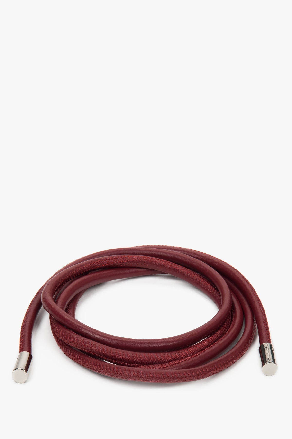 Thin Burgundy Genuine Leather Belt Estro ER00118300.
