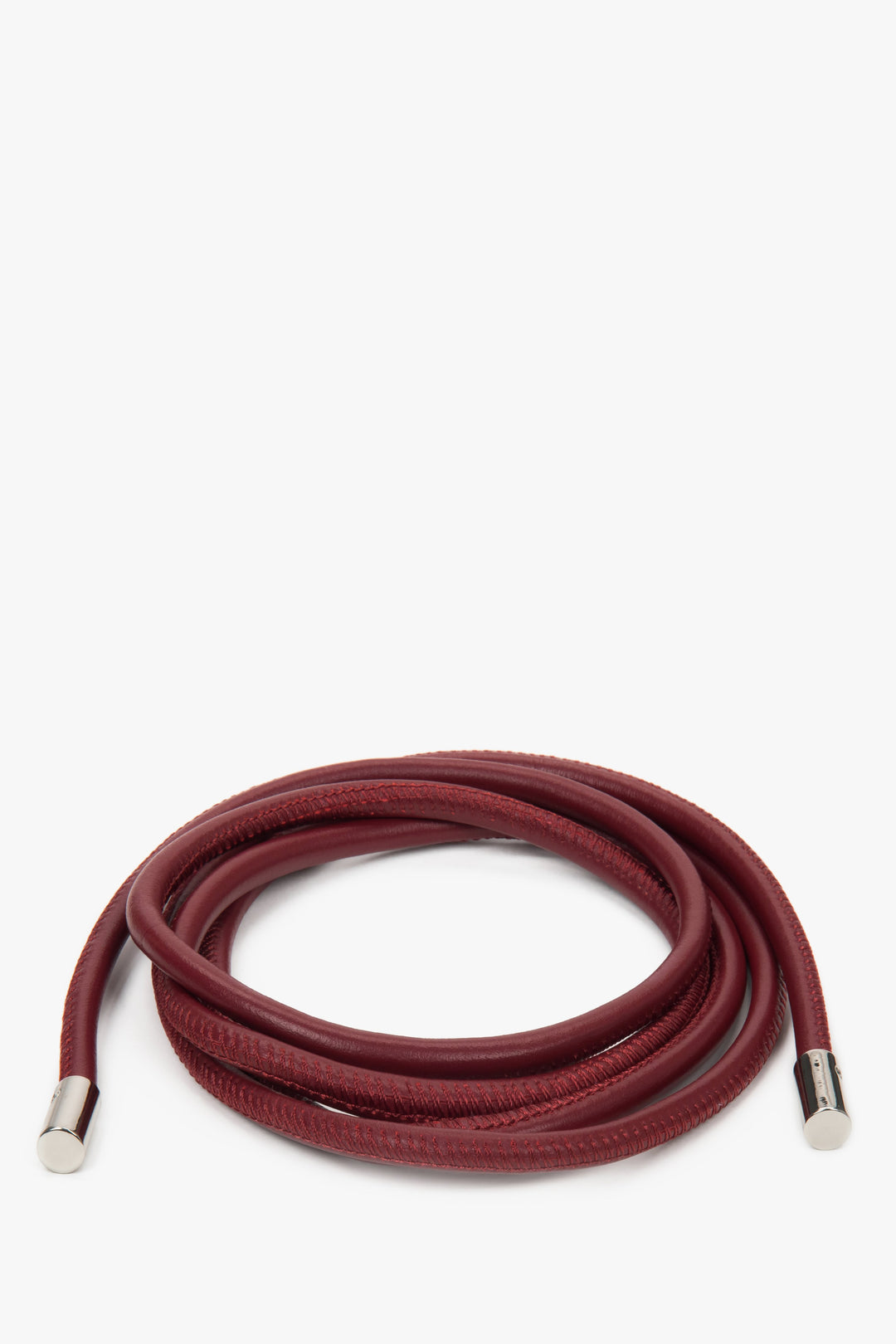Thin Burgundy Genuine Leather Belt Estro ER00118300.
