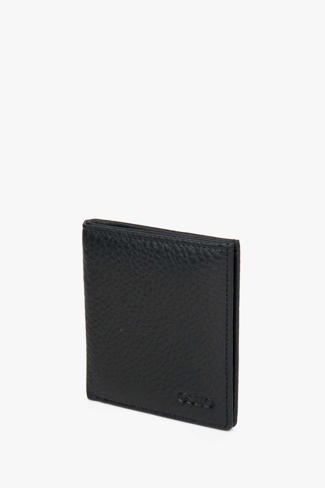 Men's Black Compact Wallet made of Genuine Leather Estro ER00114466.