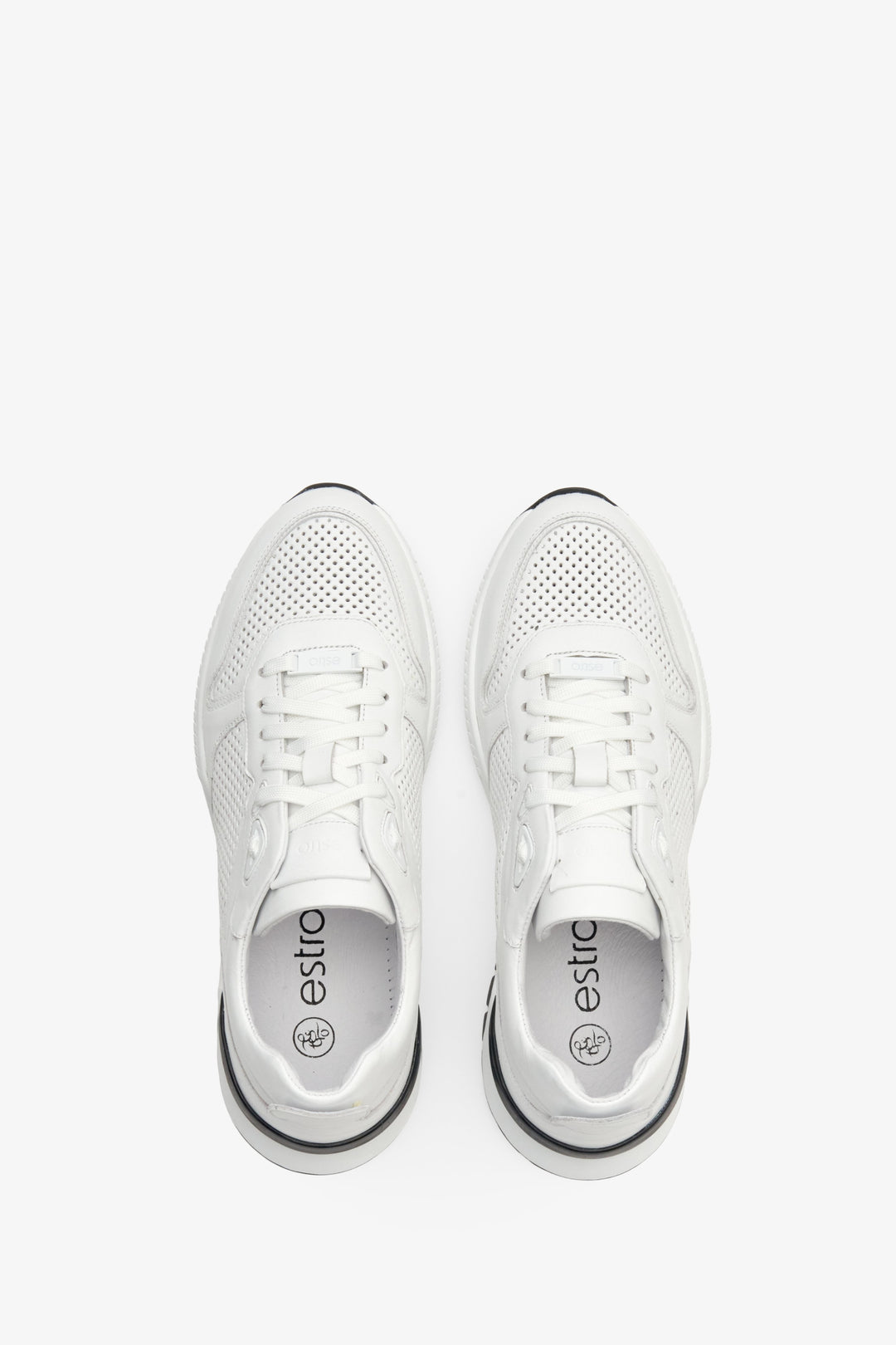 Men's white perforated sneakers for fall Estro.