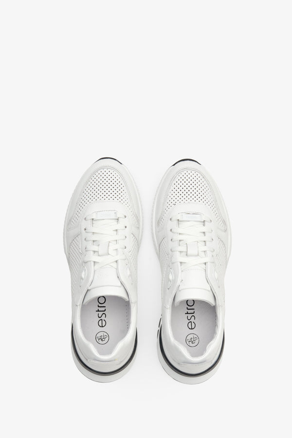 Men's white perforated sneakers for fall Estro.