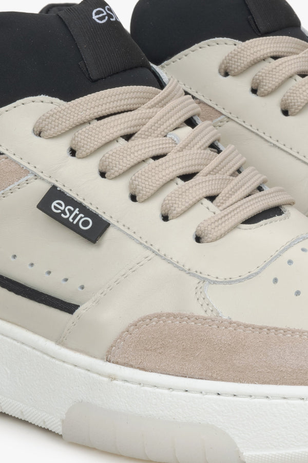 Estro high-top women's sneakers - close-up of the details.