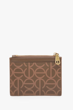 A small Estro women's jet set wallet in brown - reverse.