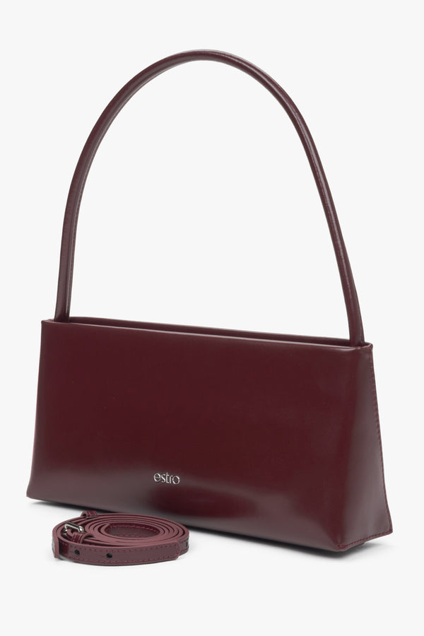 Estro small burgundy handbag.