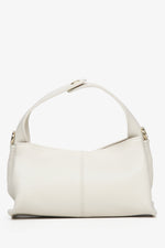 Women's Small Milky-Beige Handbag made of Premium Italian Genuine Leather Estro ER00115567.