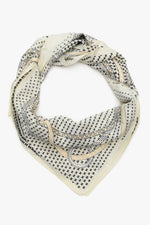 Women's neckerchief in beige-black colour.