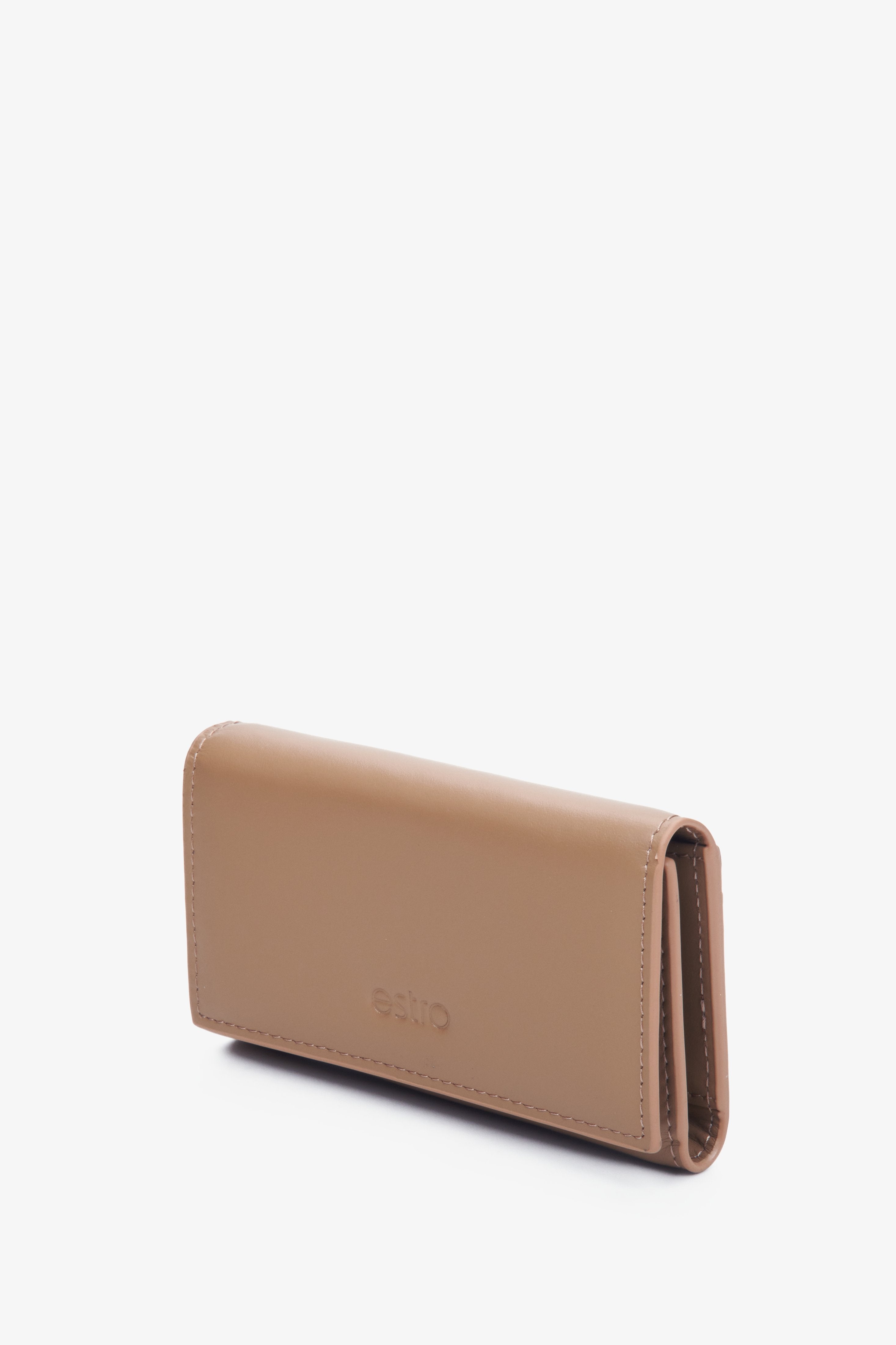 Estro beige leather key case.