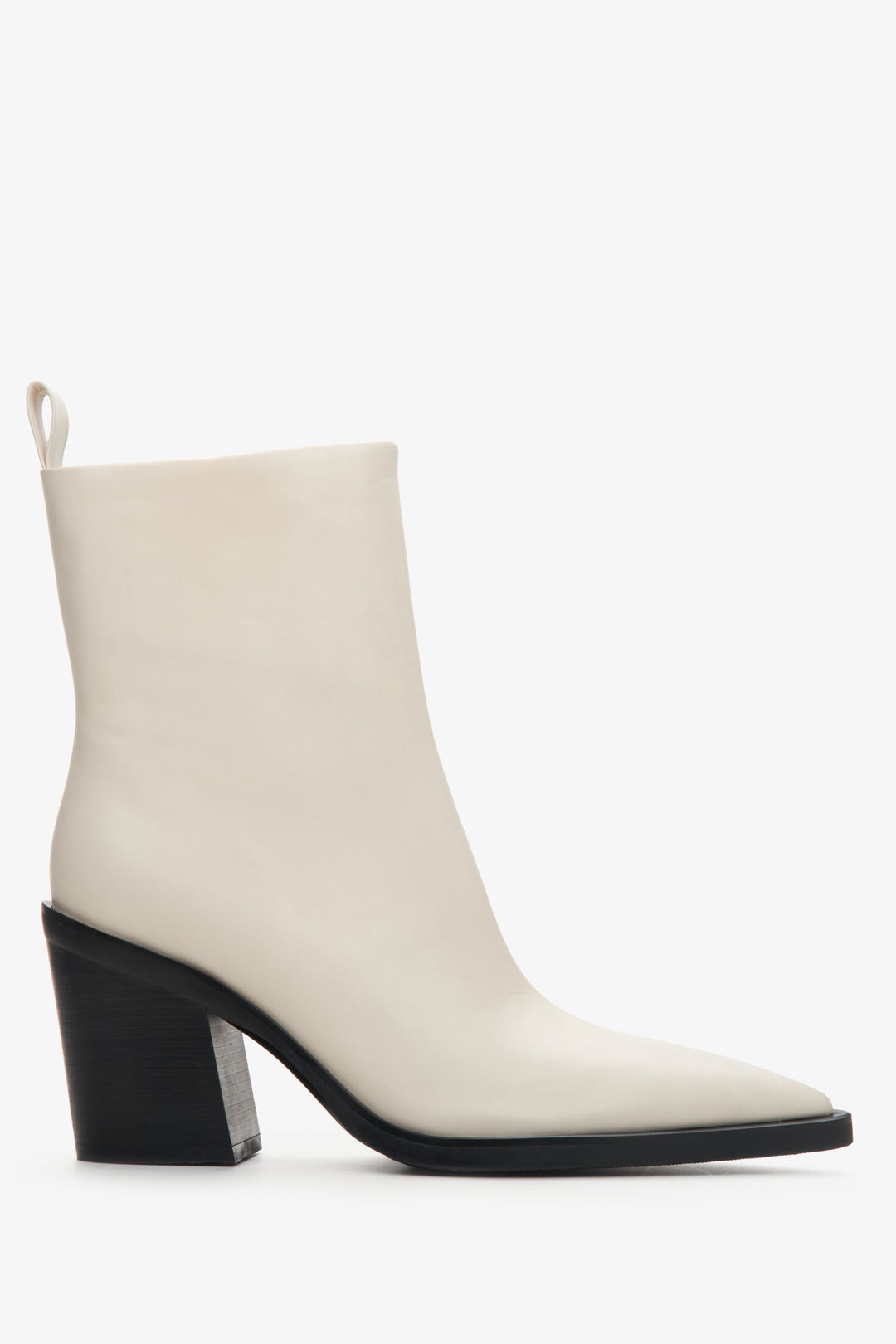 Women's White Leather Cowboy Boots Estro ER00114138