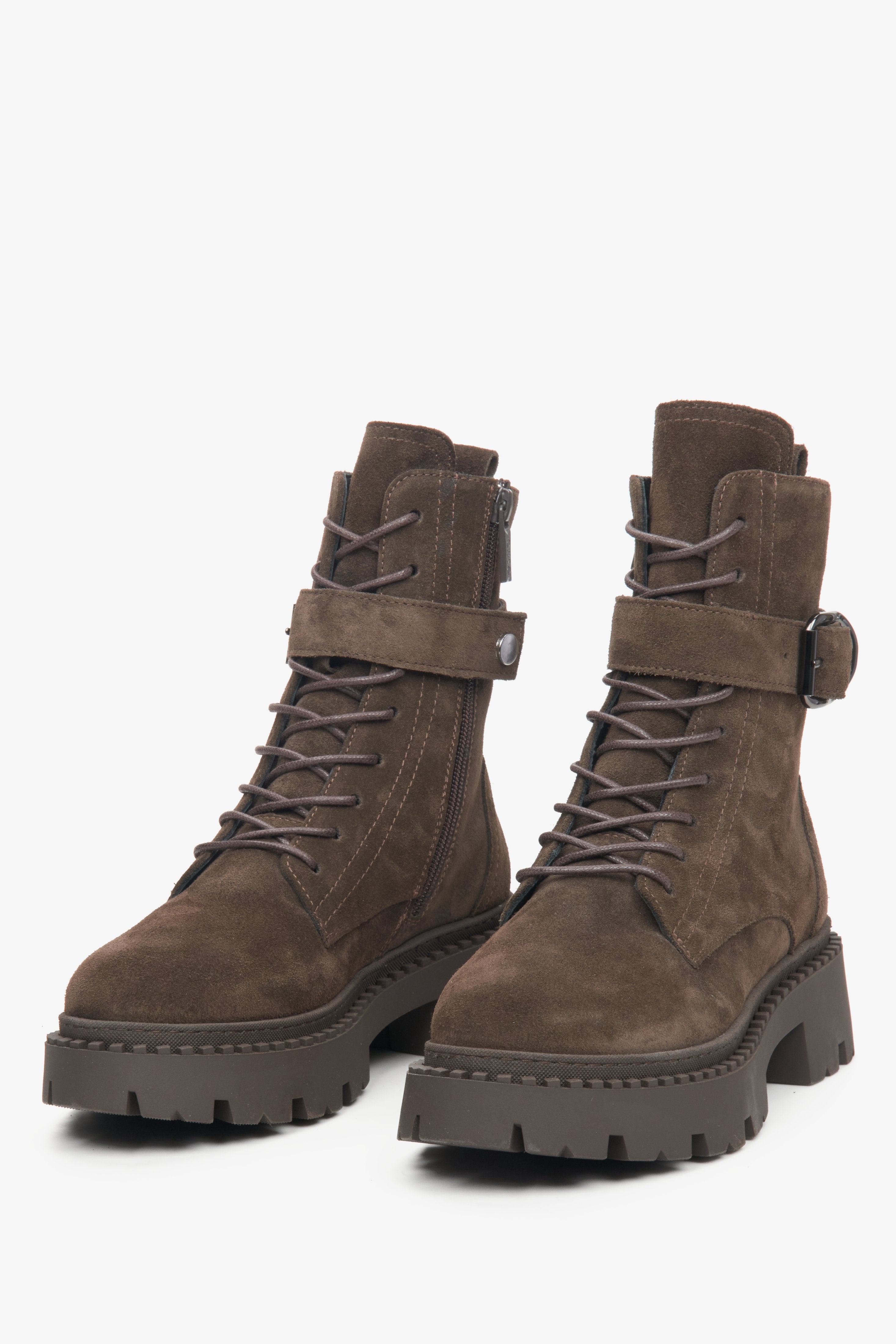 Women's dark brown ankle boots Estro.