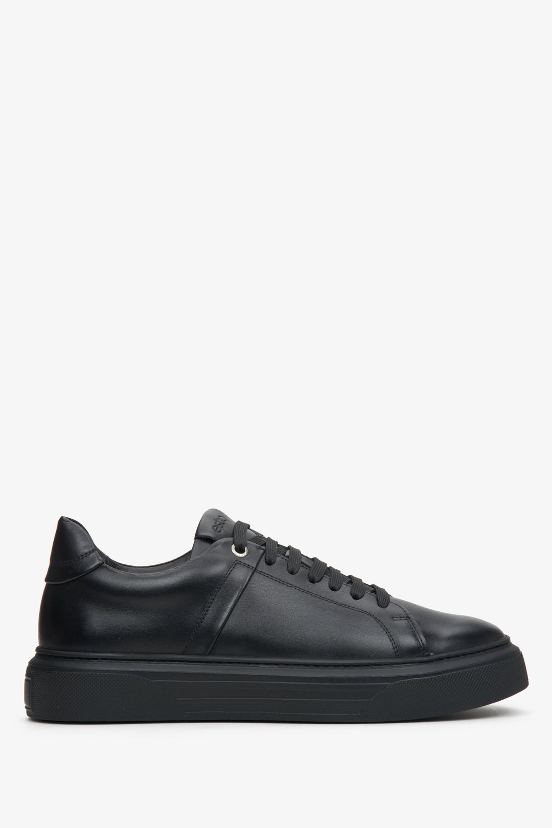 Black Men's Italian Natural Leather Sneakers Estro ER00113466.