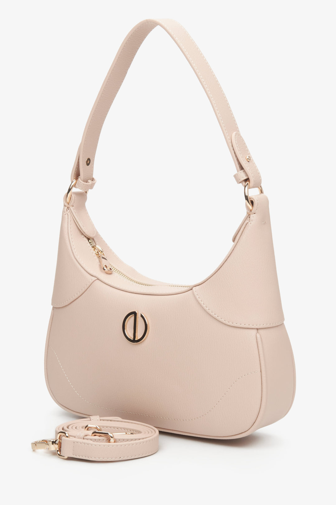 Women's pale pink crescent bag Estro.