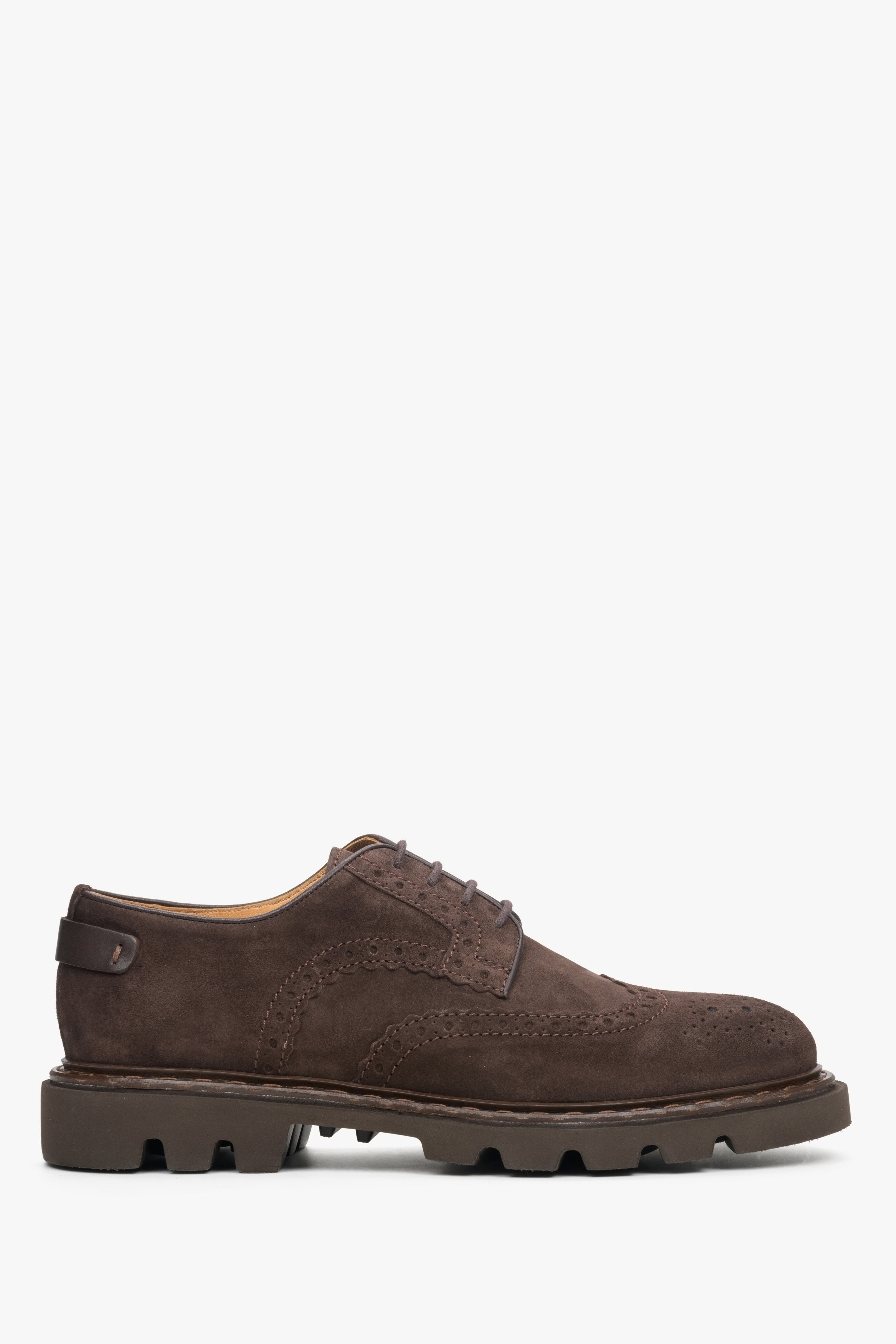 Men's Dark Brown Suede Lace-up Brogues Estro ER00113799.