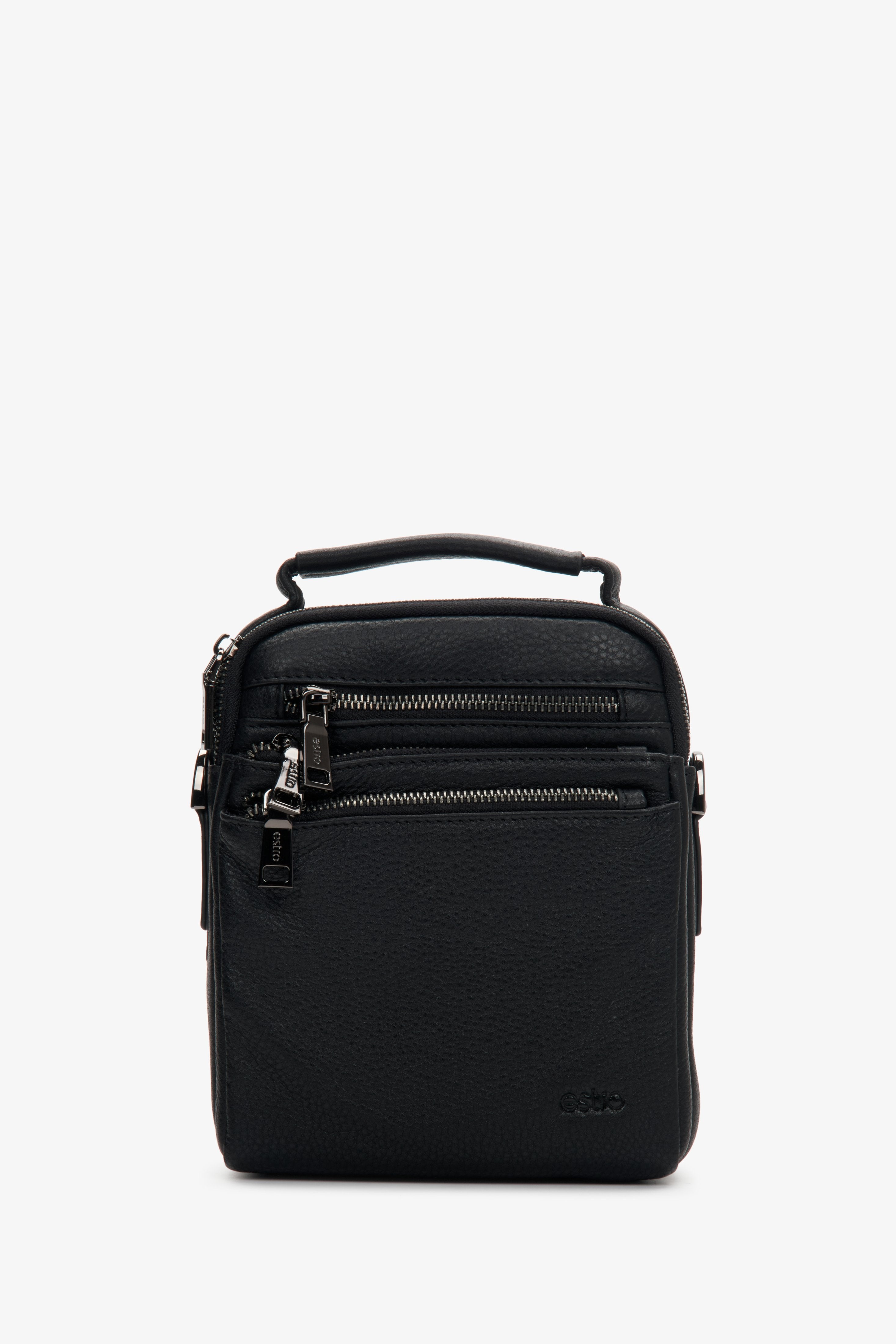 Men's Black Pouch made of Genuine Leather Estro ER00110924.