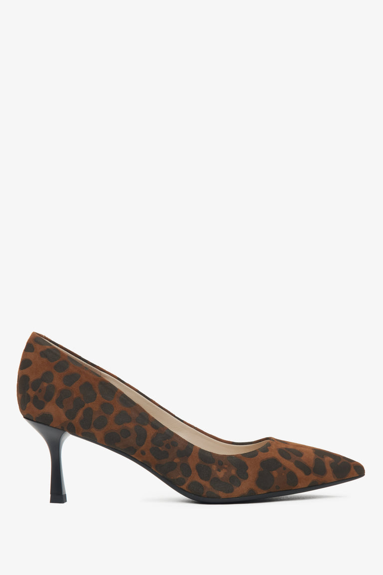 Women's Velour Leopard Print Pumps with Pointed Toe ER00115969