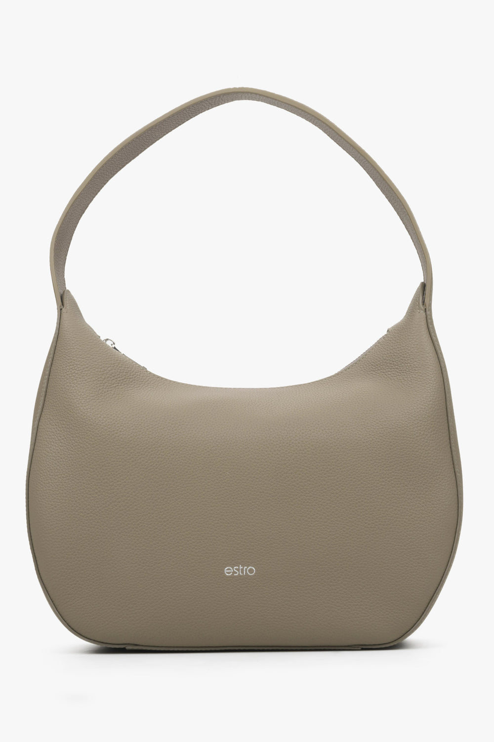 Women's Brown & Grey Crescent Shaped Bag made of Genuine Leather Estro ER00114440.