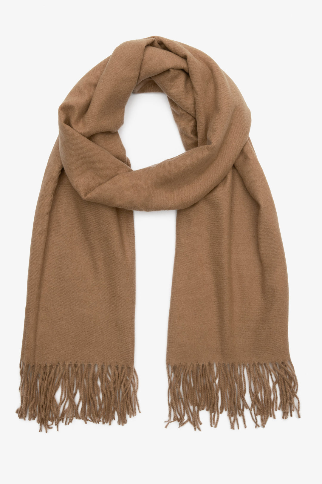 Women's Brown Scarf with Fringes Estro ER00112095.