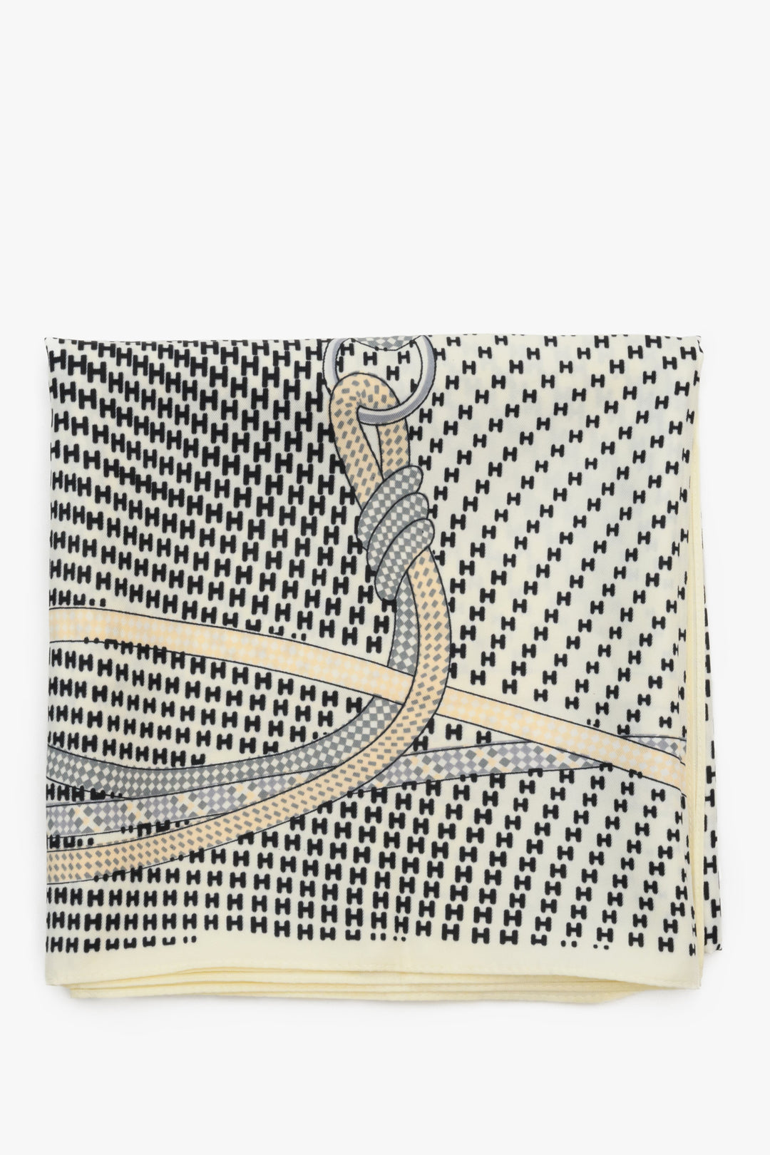 Women's beige-black printed neckerchief by Estro
