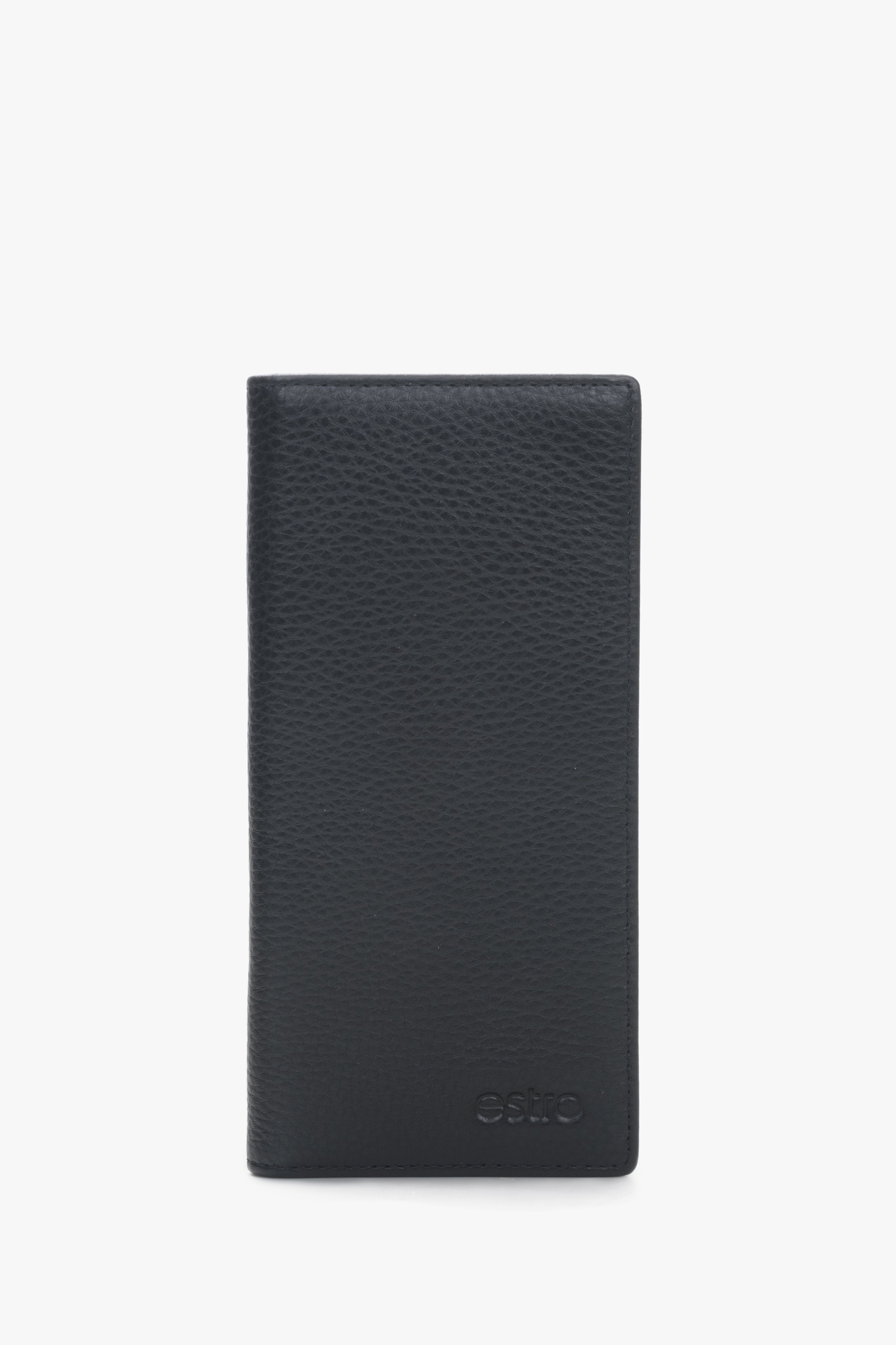 Large men's wallet made of genuine leather - back view of the model.