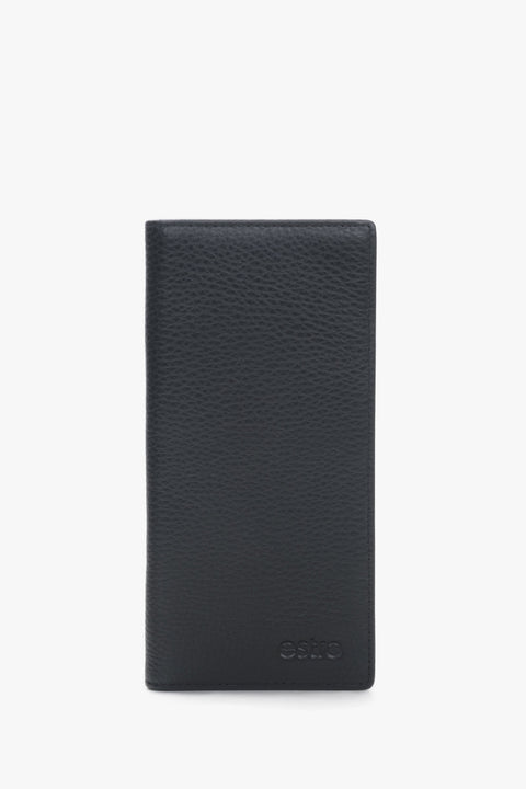 Large men's wallet made of genuine leather - back view of the model.