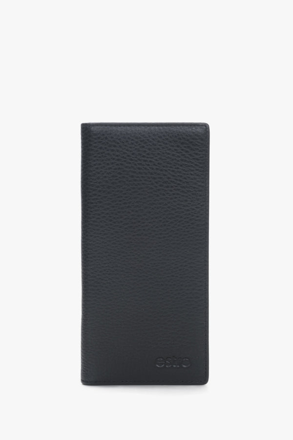 Large men's wallet made of genuine leather - back view of the model.