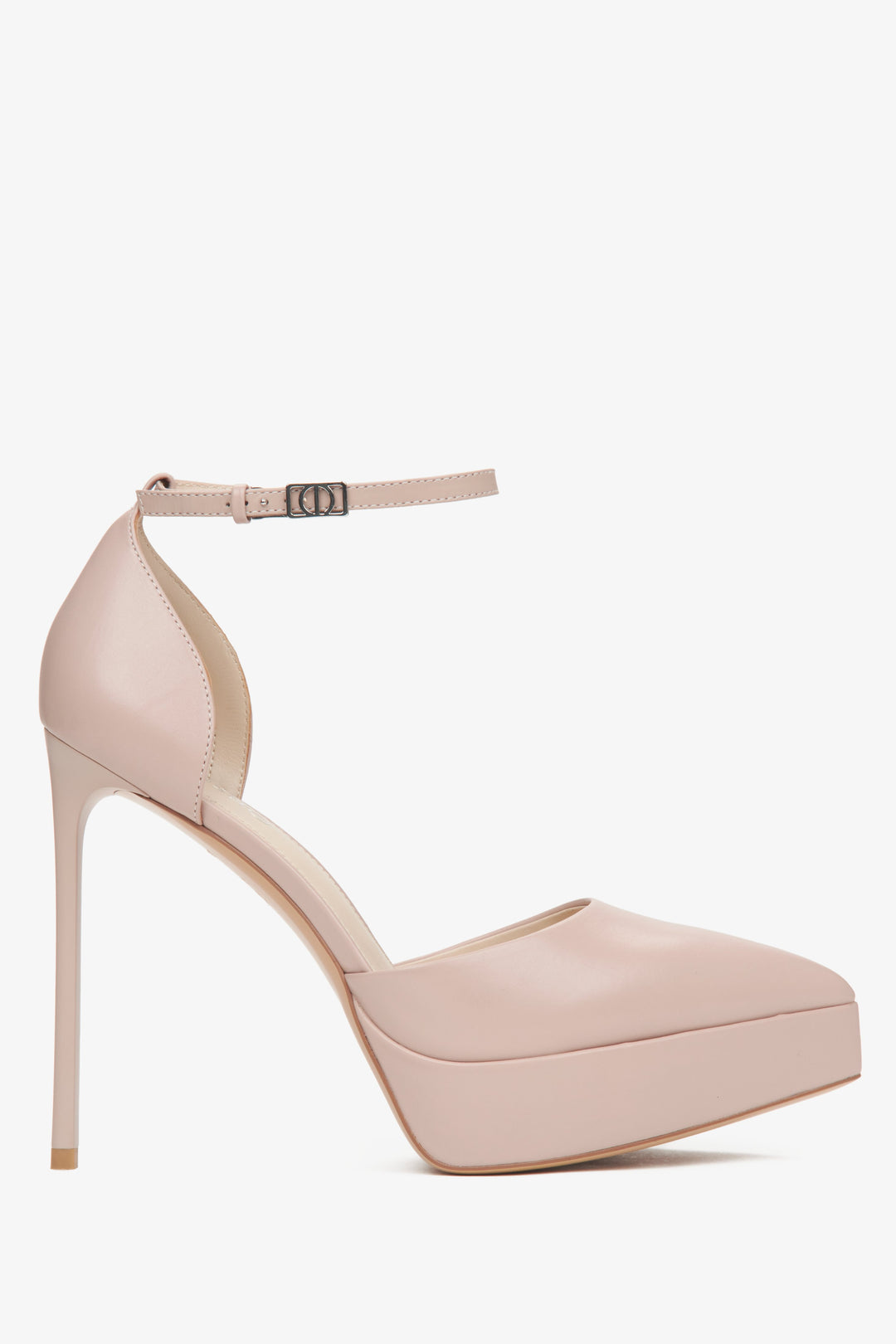 Women's Beige Platform Pumps with Ankle Strap Estro ER00115853.