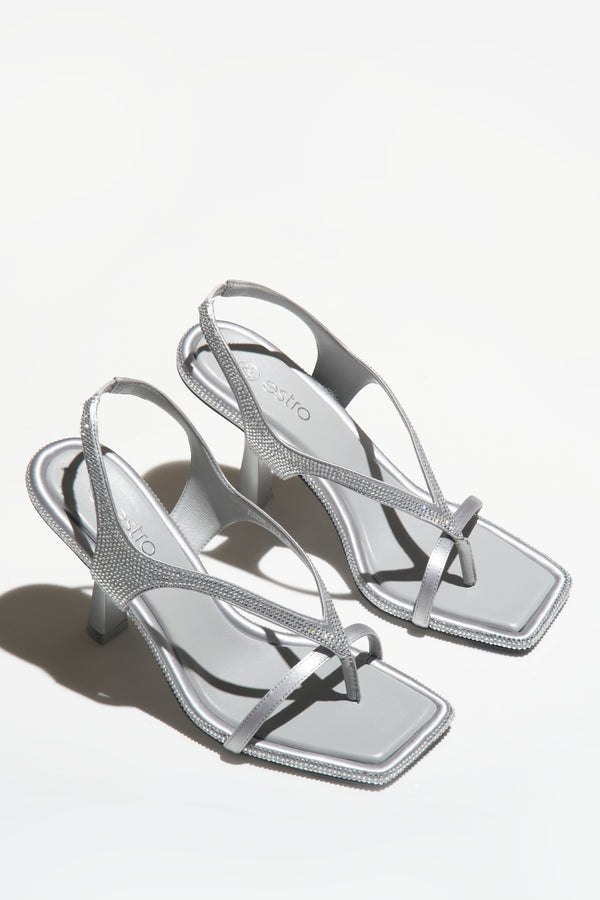 Silver Heeled Diamond Sandals.