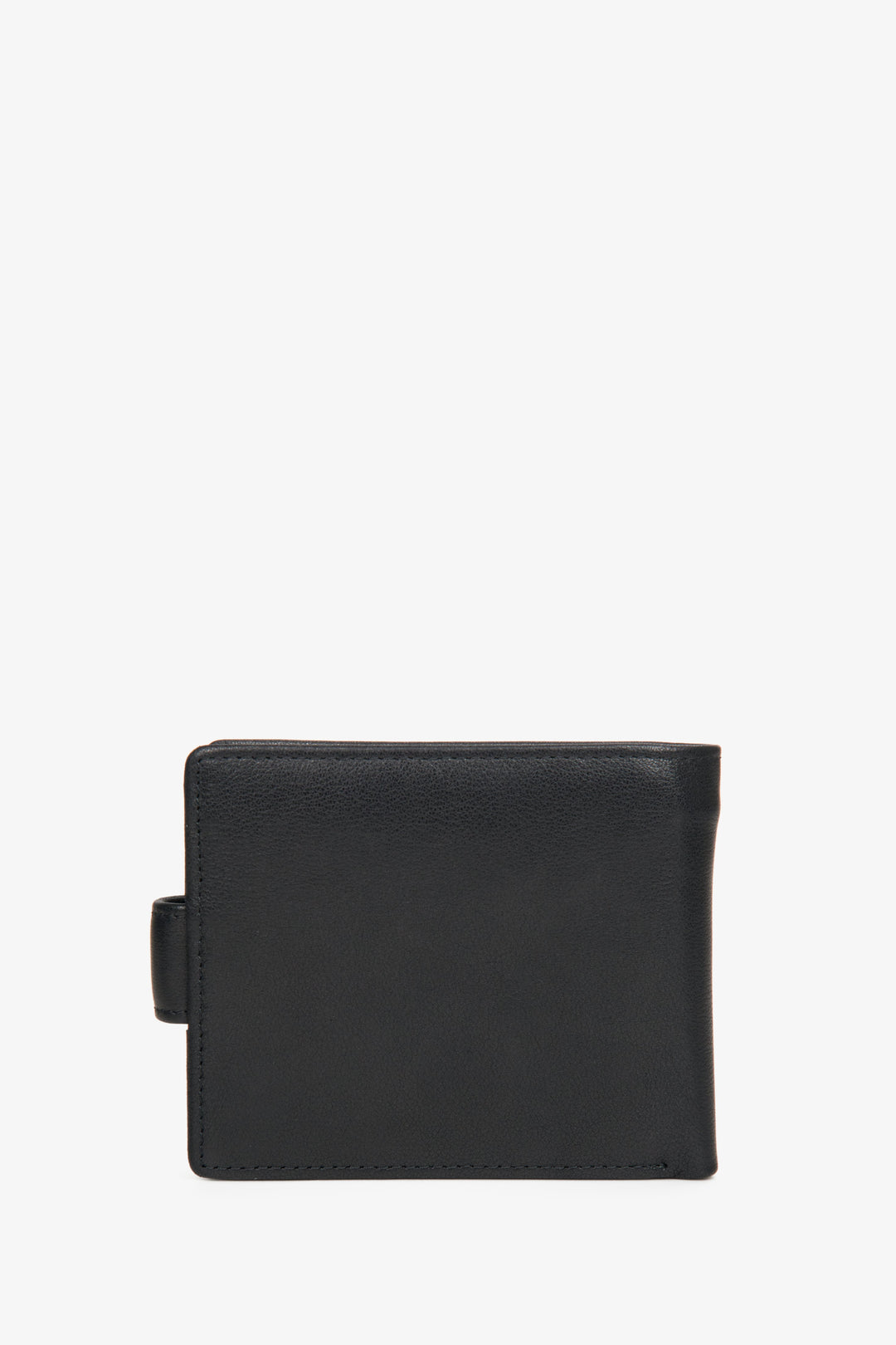 The back view of the black Estro men's wallet with buckle.
