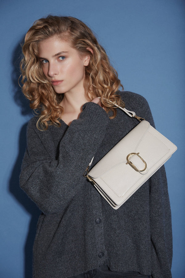 Women's Light Beige Shoulder Bag Handmade in Italy Estro ER00111468