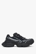 Women's Black Sneakers with White Details and a Chunky Platform ES8 ER00115886