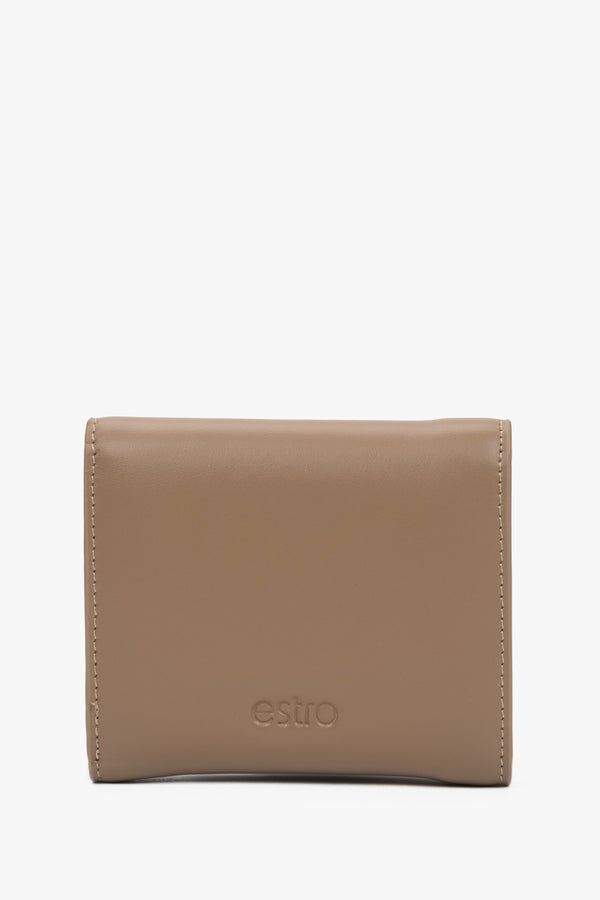 Stylish Women's Beige Wallet with a Heart-Shaped Clip by Estro - reverse.