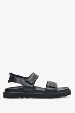 Men's Black Sandals made of Soft Leather Estro ER00115493.