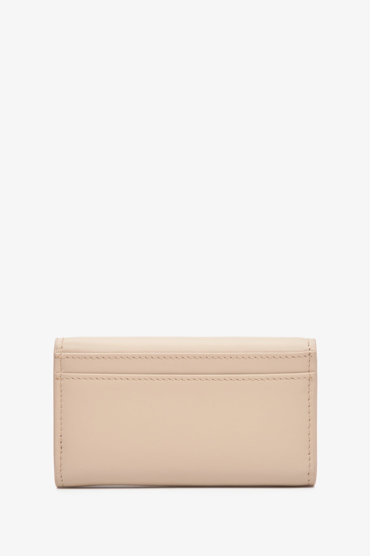 Women's light beige key case made of genuine leather by Estro - reverse side.
