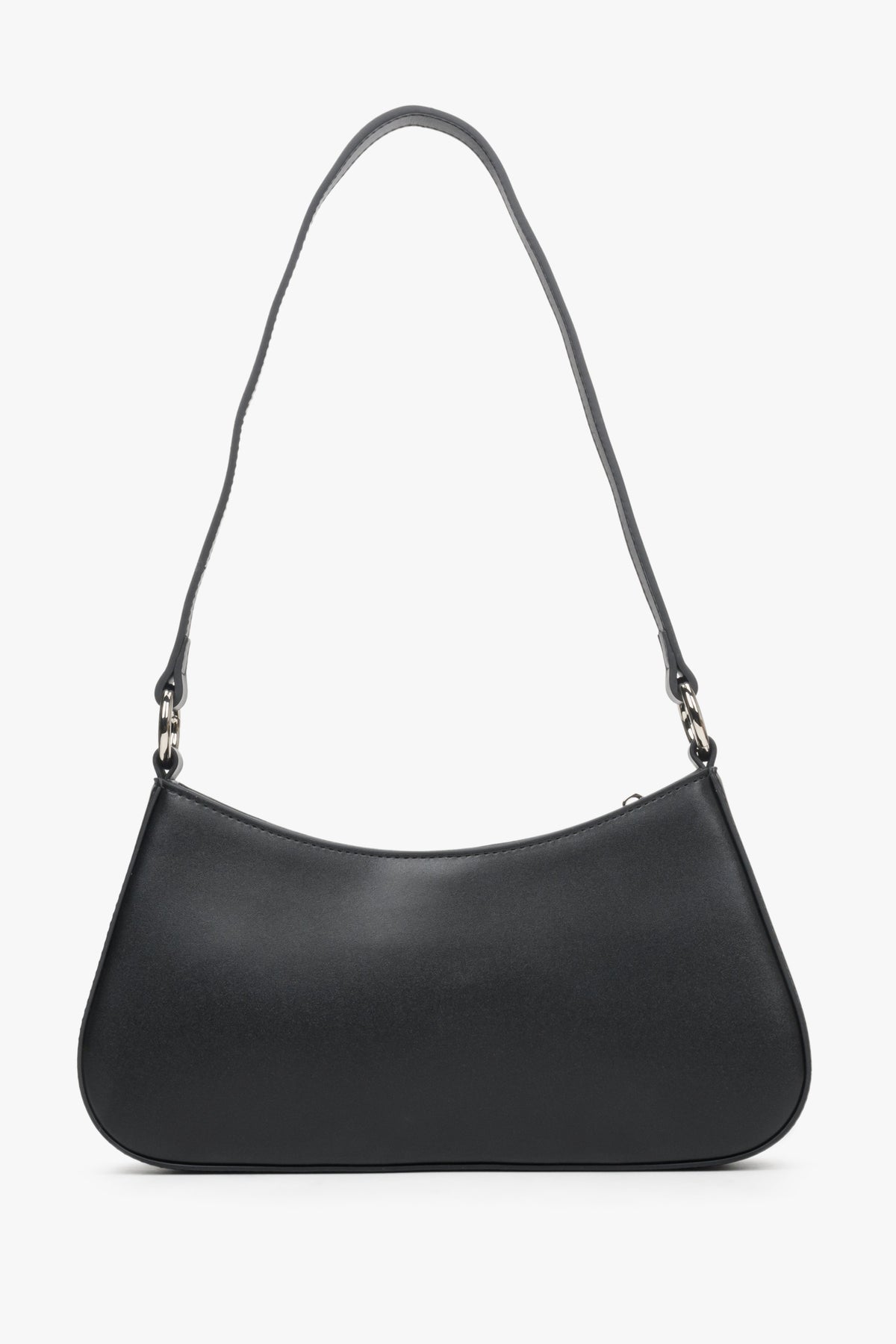 Small, black leather bag by Estro.