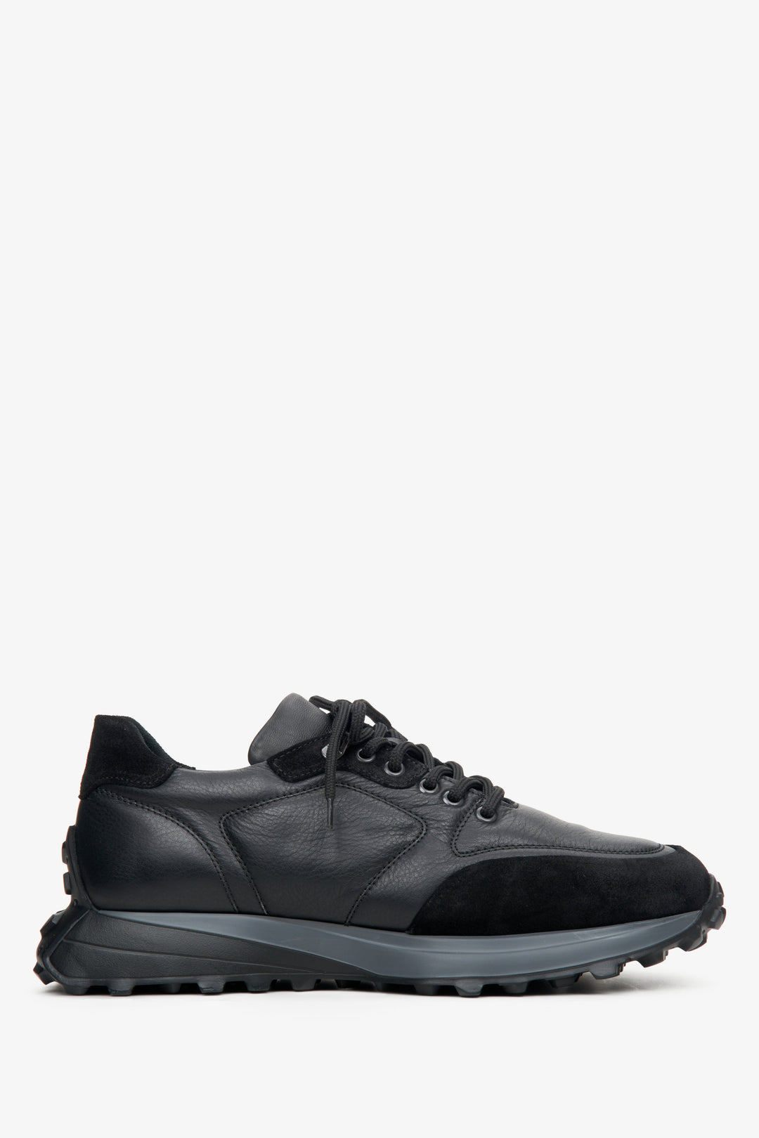 Men's Black Athletic Sneakers made of Mixed Materials Estro ER00113802.