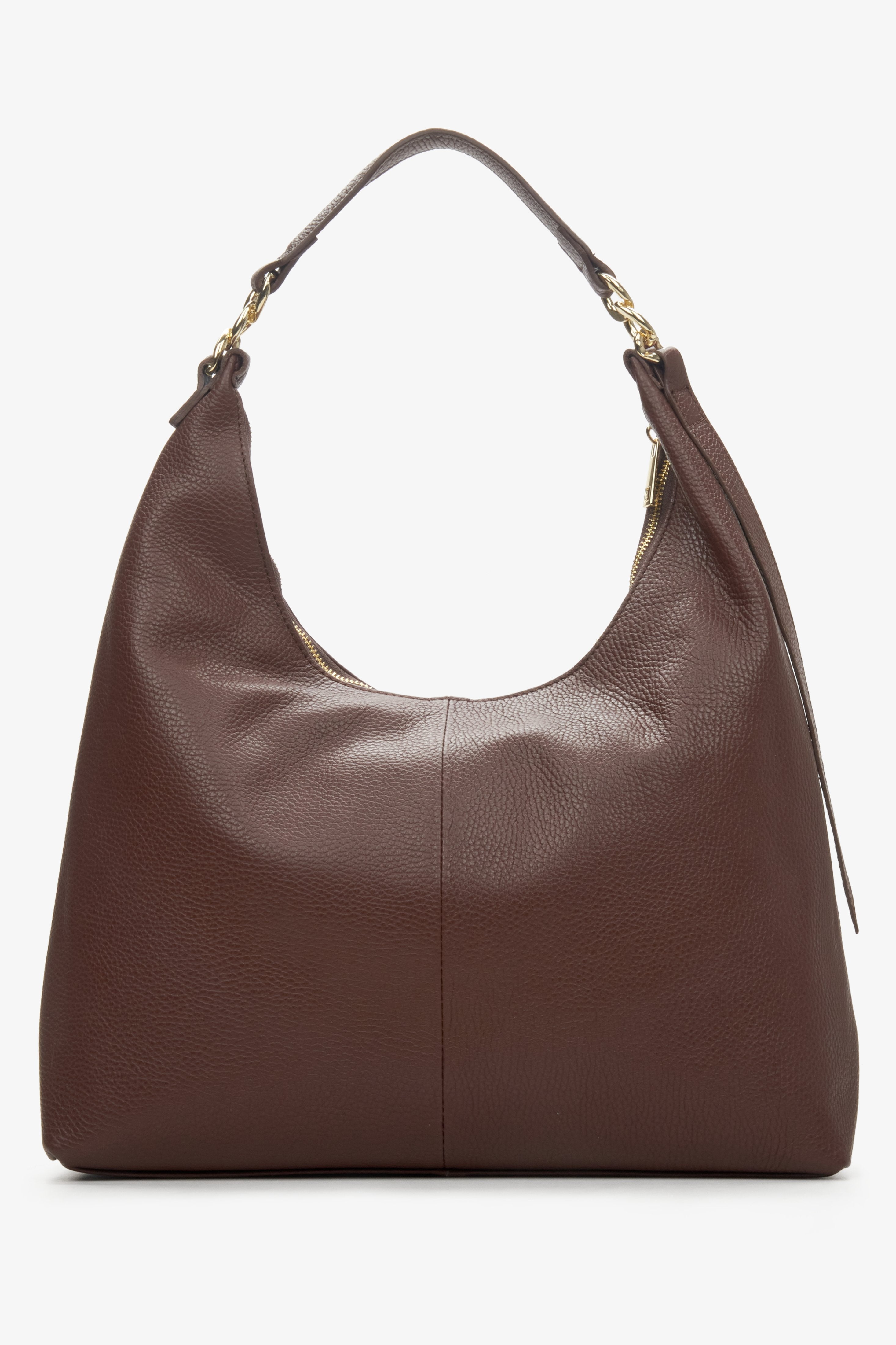 Women's Dark Brown Shopper Bag made of Genuine Italian Leather Estro ER00114122.