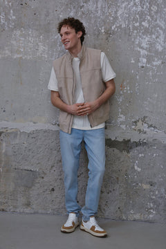 Men's White & Brown Lace-up Low-Top Sneakers with a Flexible Sole Estro ER00114677