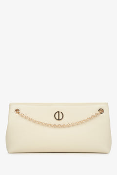 Women's Light Beige Bag with Gold Chain Estro ER00114939