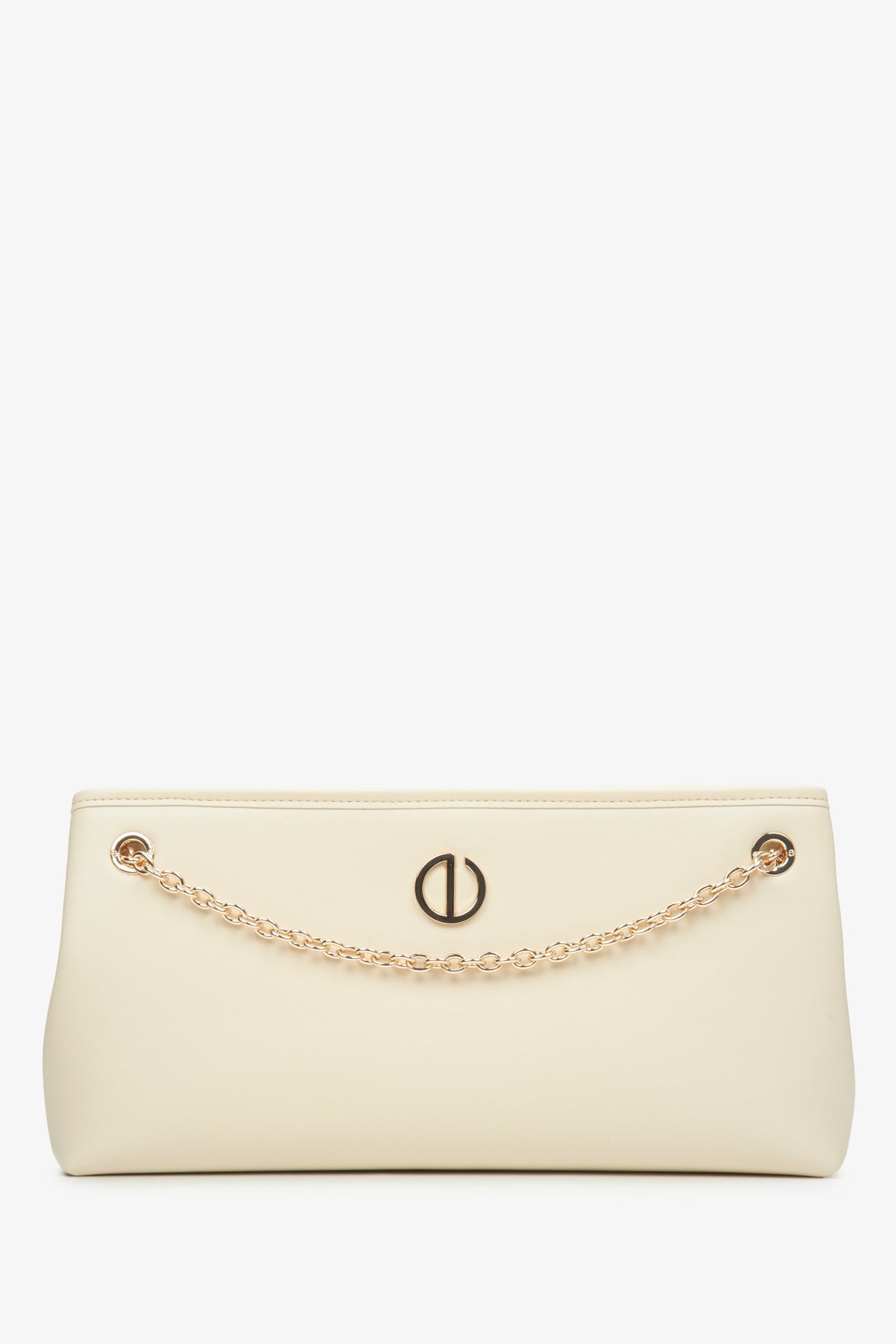Women's Light Beige Bag with Gold Chain Estro ER00114939